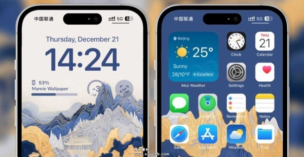 20张鎏金山水4K超清国风壁纸 手机安卓iPhone壁纸苹果全画幅无损